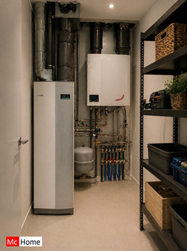 www.McHome.nl type B169 interieur voorbeeld technische ruimte