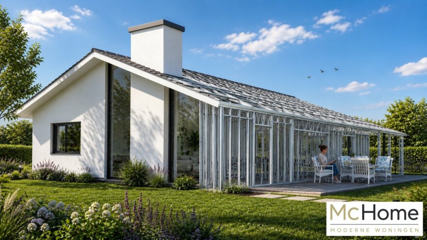 Moderne levensloopbestendige bungalow B-136 met een staalframebouw constructie