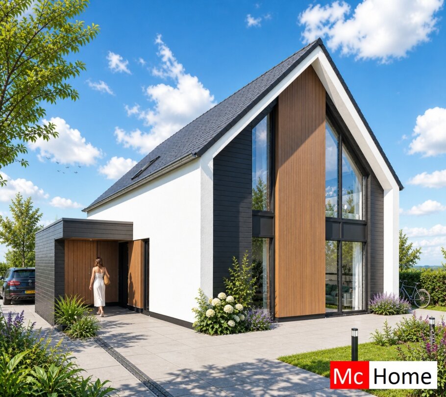 Mc-Home.nl schuur en kapwoning Ontwerp K155 staalframebouw 