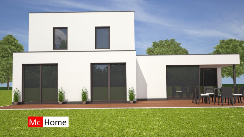 Goedkopere en betere manier  bouwen moderne gelijksvloerse woning met gastenverdieping M255