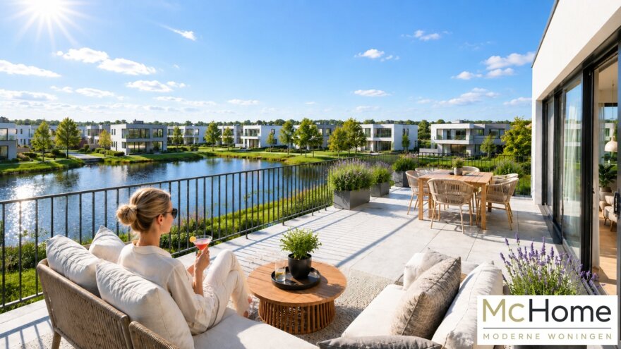 Moderne lichte interieur-beelden in moderne villa met dakterras M-99