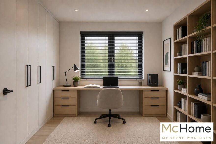 Interieur-inspiratie voor moderne levensloopbestendige bungalow B-136 met strakke architectuur, grote raampartijen en energiezuinige staalframebouw uitvoering van MC-Home