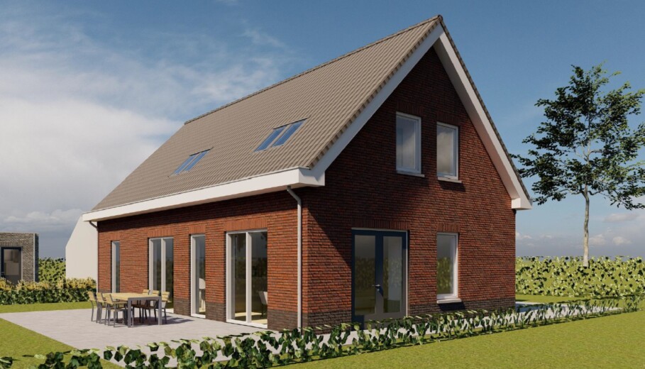K 153 traditioneel klassiek ontwerp woning met kap en aanbouw