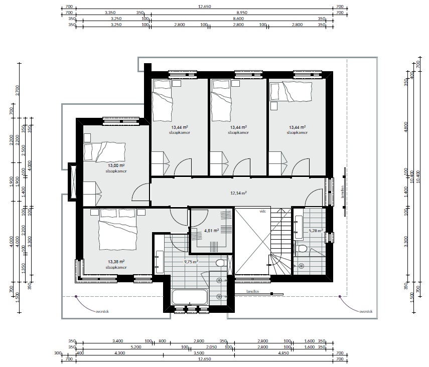 Moderne klassieke villawoning in Frank Lloyd Wright bouwstijl Mc-Home.nl M164