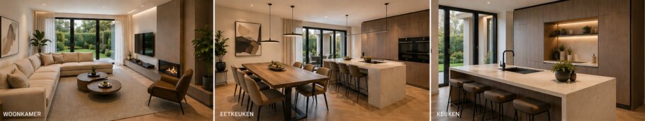 McHome.nl M407 interieur renders woonkamer eetkeuken