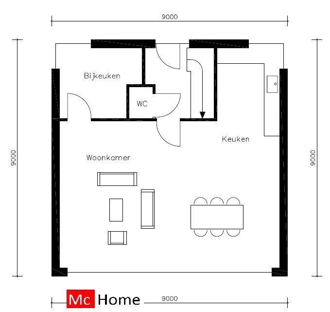 Mc-Home.nl M70 kubuswoning watervilla passief gebouwd aardbevingbestendig in staalframebouw