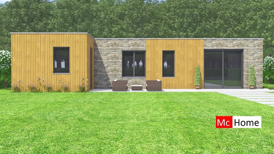 MC-HOME B152 levensloopbestendige woning plat dak aardbevingsbestendig staaalframebouw Nederland
