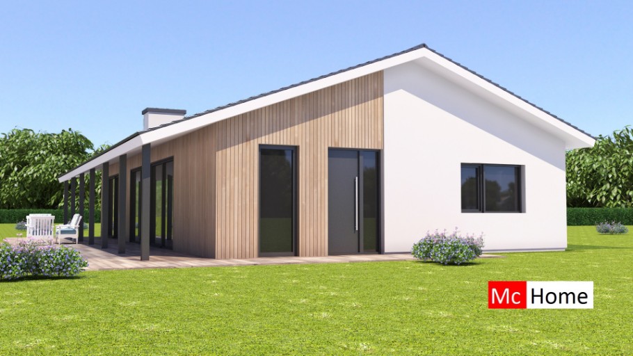 Mc-Home B136 v1 semi bungalow met kap hellend dak  staalframebouw