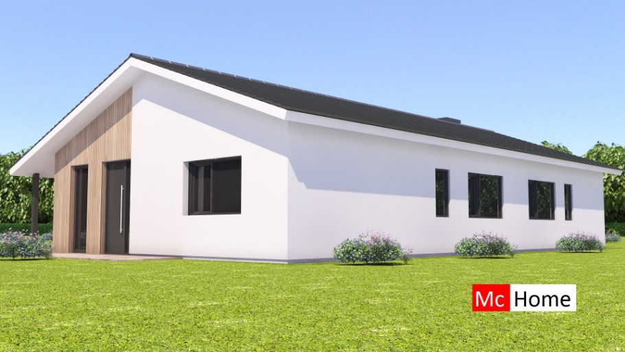 Mc-Home B136 v1 semi bungalow met kap hellend dak  staalframebouw