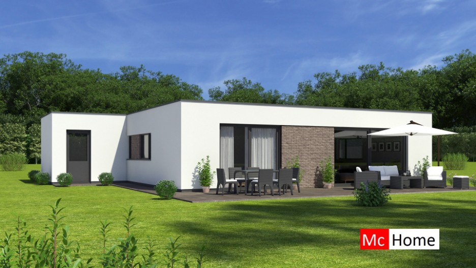 Mc-Home B161 mooie platte bungalow moderne bouw ATLANTA-MBS  Staalframebouw 