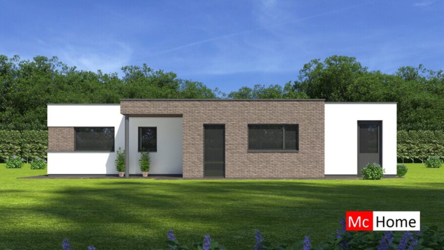 Mc-Home B161 mooie platte bungalow moderne bouw Staalframebouw Nederland 