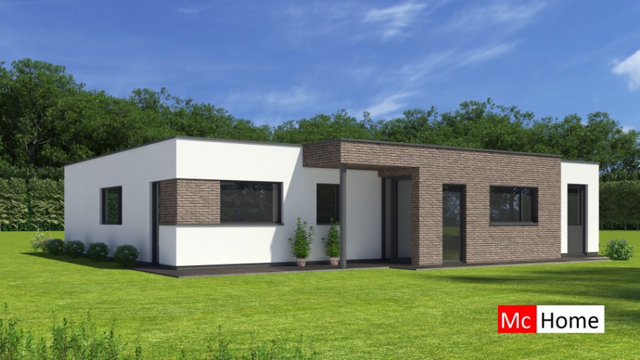 Mc-Home B161 mooie platte bungalow moderne bouw Staalframebouw Nederland 