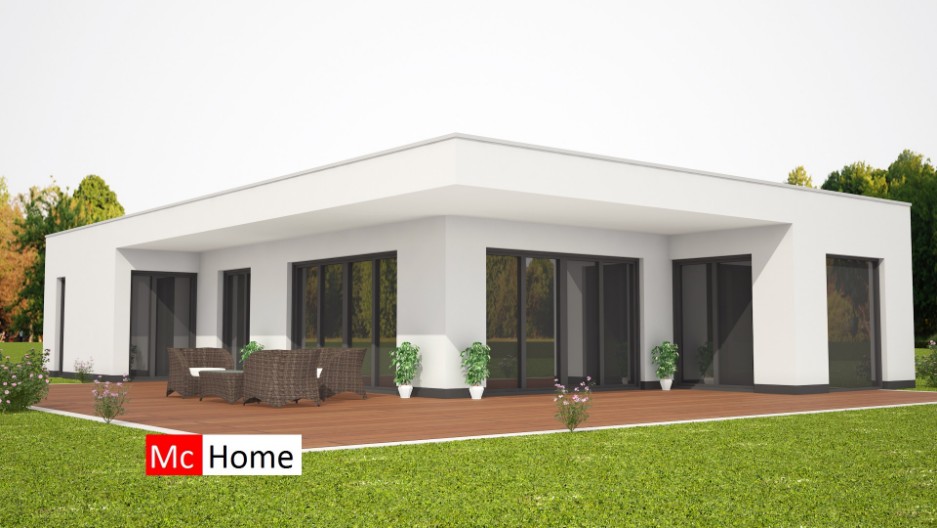 Mc-Home B80 levensloopbestendige gelijkvloerse 1laagse bungalow onderhousvrij met overdekt terras