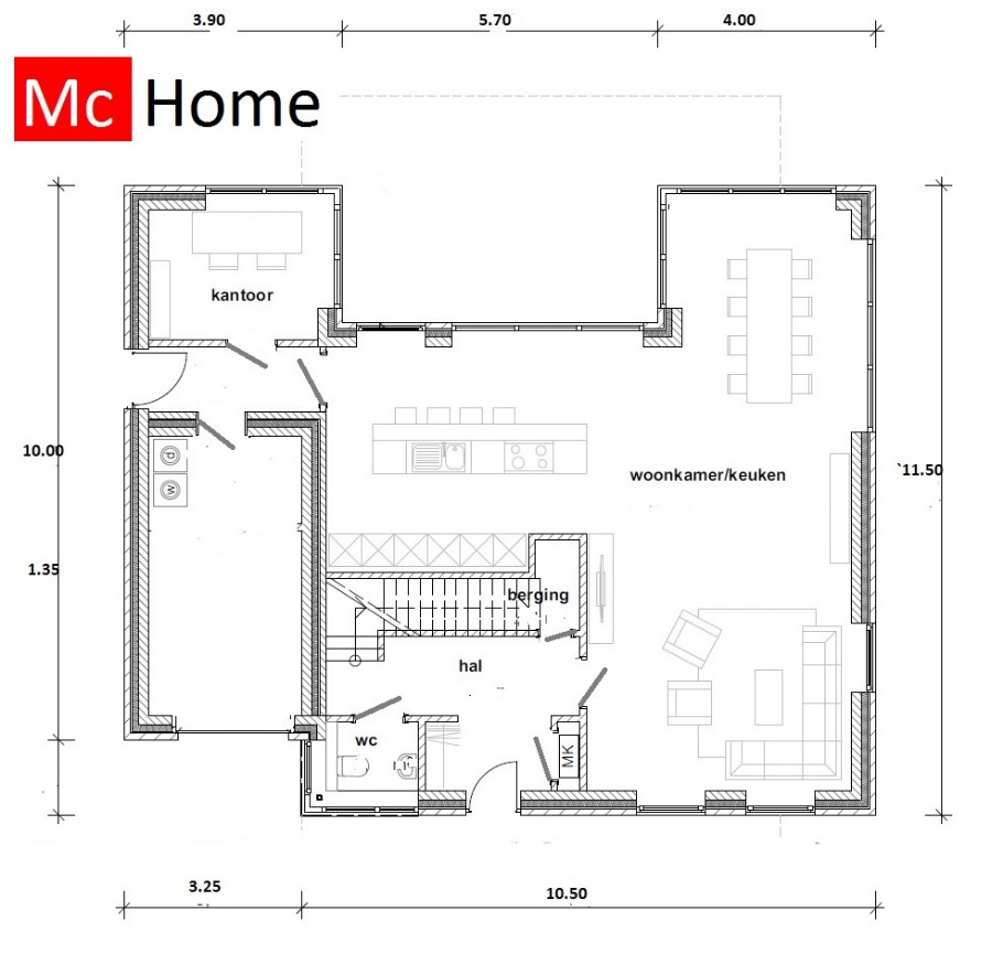 Mc-Home M361 modern kubistisch staalframebouw Nederland
