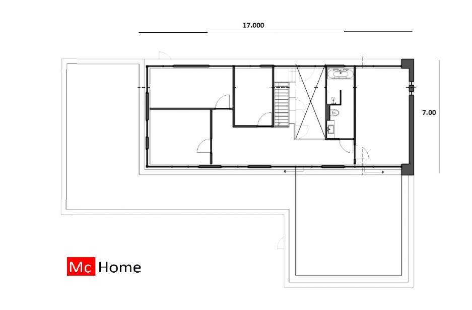 Mc-Home M381 v1 Moderne  levensloopbestendige woning onder  architectuur staalframebouw METEOR 