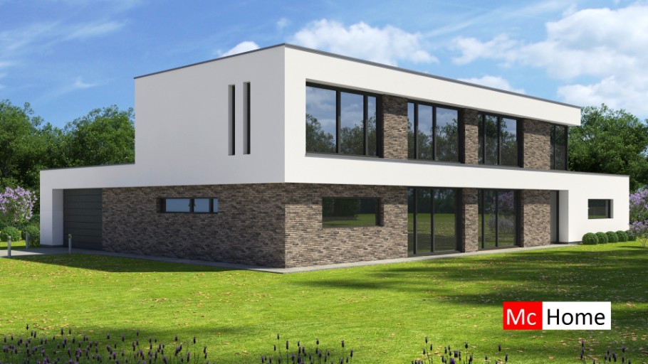 Mc-Home M381 v1 Moderne  levensloopbestendige woning onder  architectuur staalframebouw Nederland