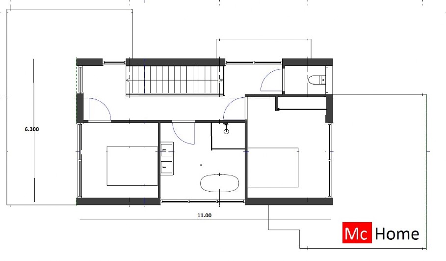Mc-Home M397 moderne kubistische woning energiearm gebouwd