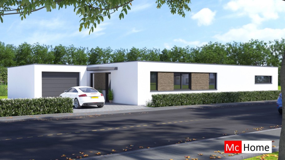 Mc-Home bungalow b162 met vlak dak Staalframebouw Nederland Mc-Home bungalow b162 met vlak dak Staalframebouw Nederland