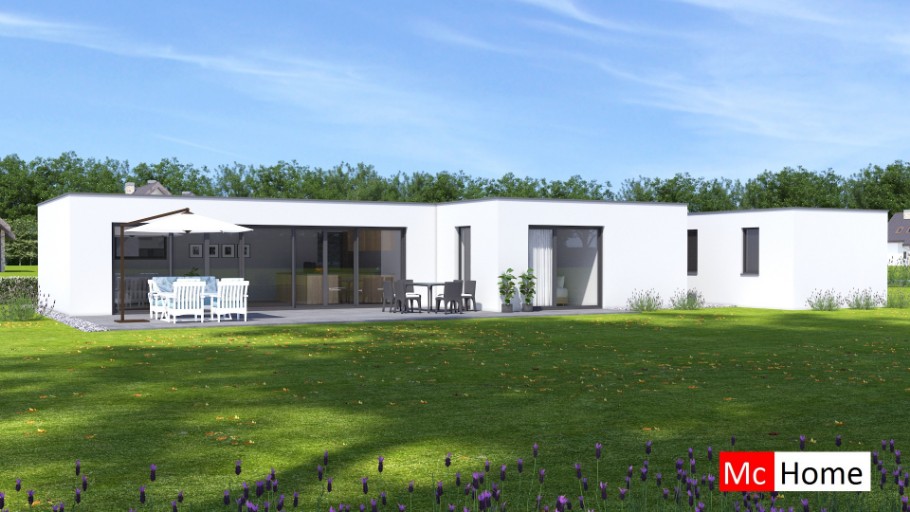 Mc-Home bungalow b162 met vlak dak Staalframebouw Nederland Mc-Home bungalow b162 met vlak dak Staalframebouw Nederland