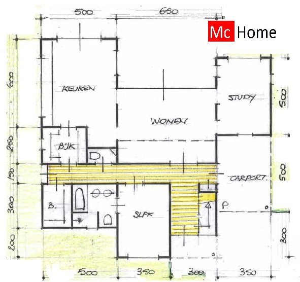 Mc-Home ontwerp M301 levensloopbestendige bungalow met gastenverdieping staalframebouw