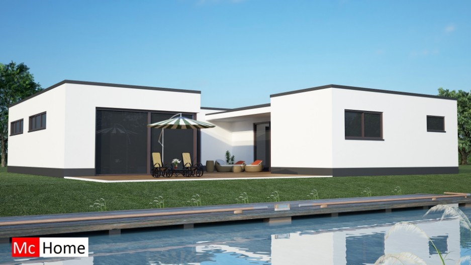 Mc-Home.nl B9 patiobungalow staalframebouw alles gelijkvloers moderne huis ontwerp energiezuinig