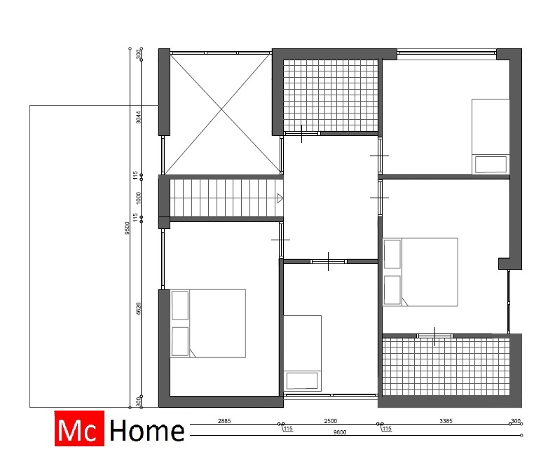 Mc-Home.nl M108 moderne kubustische woning met veel glas vide en serre energieneutraal bouwen met modern bouwsysteem 