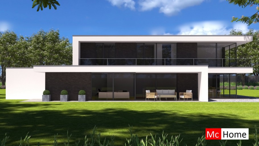 Mc-Home.nl M382 moderne kubistische woning met Staalframe bouwconstructie