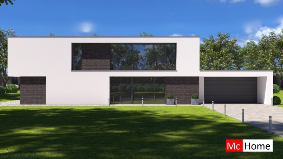 Mc-Home.nl M382 moderne kubistische woning met Staalframe bouwconstructie ATLANTA-MBS