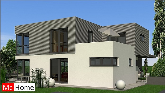 Mc-Home.nl M57 kubus kubistische villa woning energieneutraal aardbevingbestendig in staalframebouw 