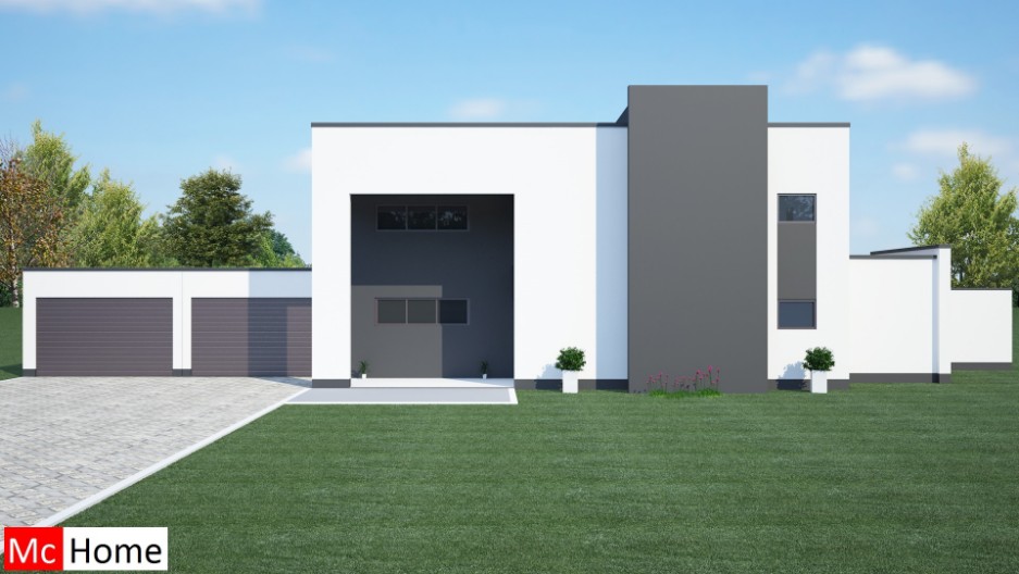 Mc-Home.nl M8v2 moderne kubistische villa passief gebouwd in staalframebouw