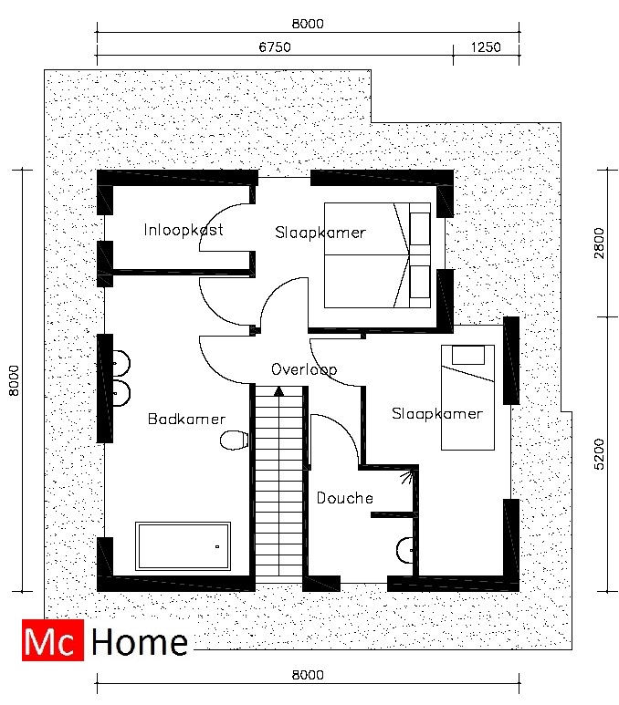 Mc-home.nl M9 moderne vrijstaande villa met terrassen op verdieping staalframebouw