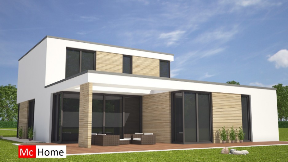 Mc-Home.nl Moderne kubistische woningontwerpen en energieneutrale bouw M155 met terra