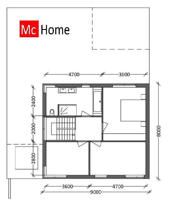 Mc-Home.nl Moderne kubistische woningontwerpen en energieneutrale bouw M155 met terra