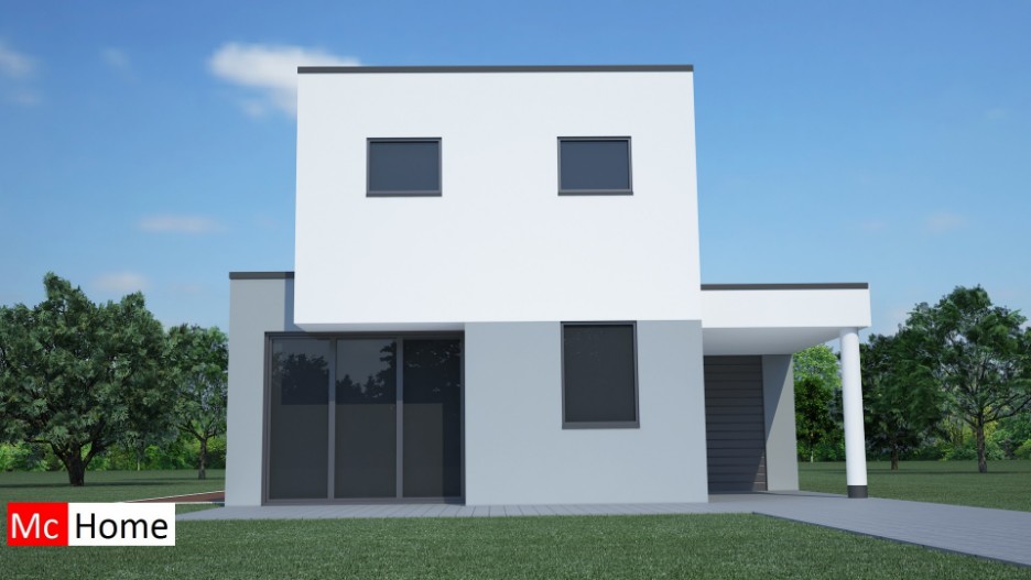 Mc-Home.nl m73 moderne woning bouwen met gastenverblijf gelijkvloers bungalow staalframebouw levensloopbestendig aardbevingbestendig