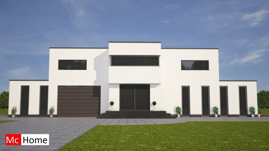Mc-Home.nl moderne villa bouwen ontwerp M79 bauhaus energieneutraal aardbevingbestendig staalframebouw