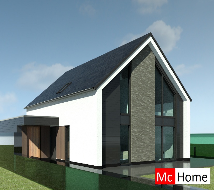 Mc-Home.nl schuur en kapwoning Ontwerp K155 staalframebouw 