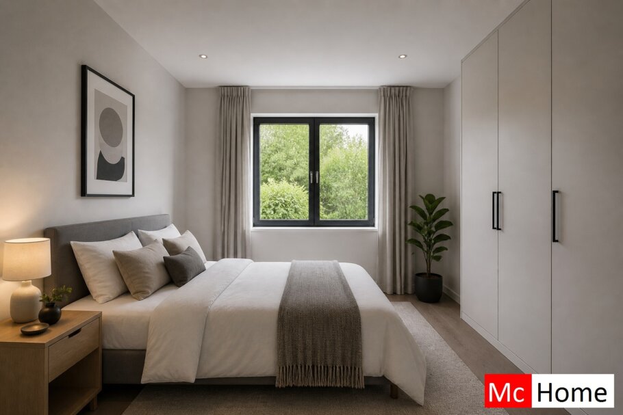 Onderhoudsarme gelijkvloerse bungalow met licht hellend dak en moderne houten gevelbekleding