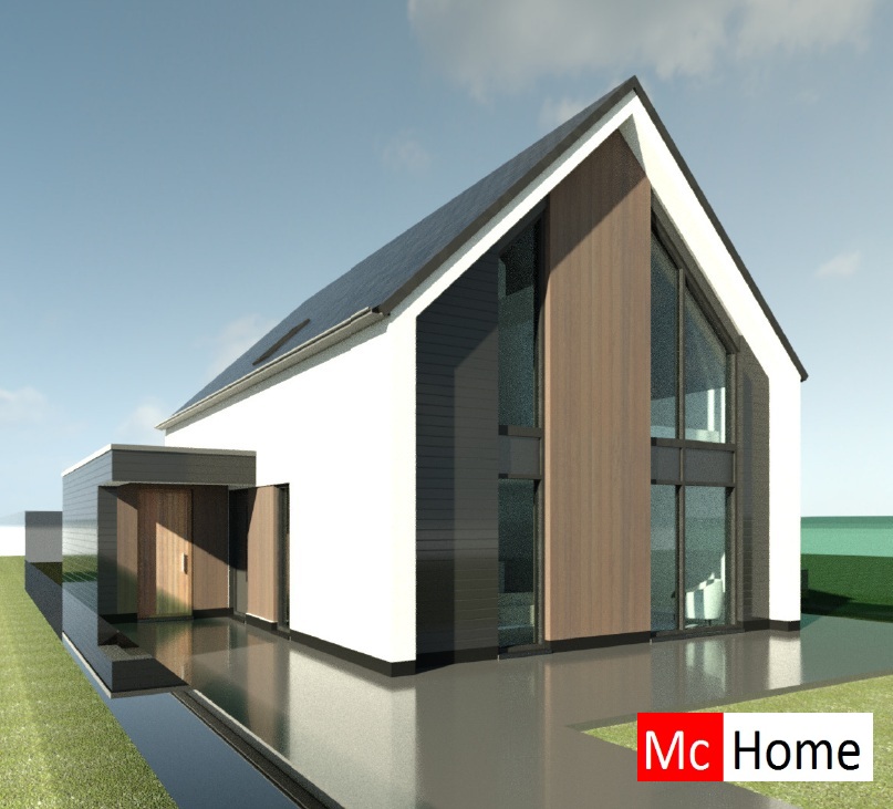 Mc-Home.nl schuur en kapwoning Ontwerp K155 staalframebouw 