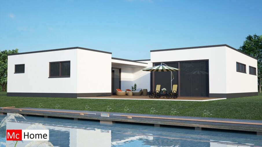 Mc-Home.nl B9 patiobungalow staalframebouw alles gelijkvloers moderne huis ontwerp energiezuinig