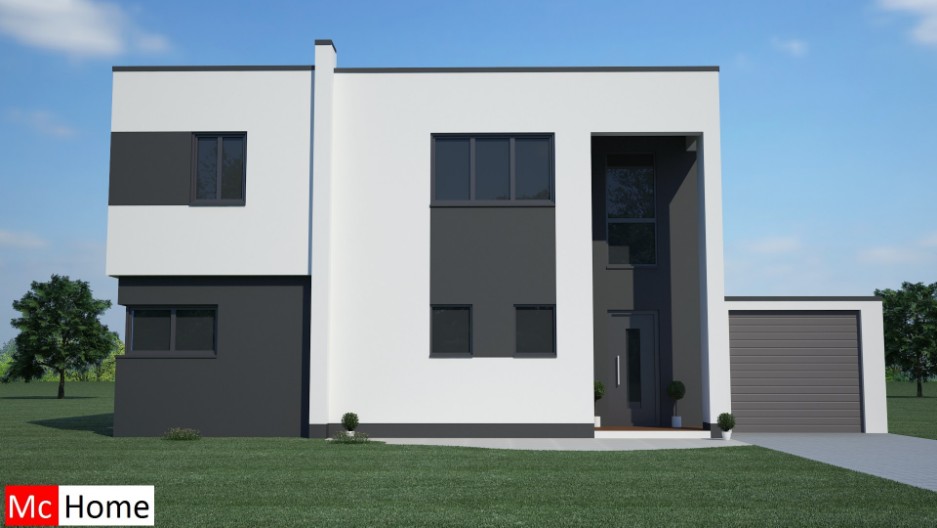 Mc-home.nl M16 kubistische moderne woning bouwen in staalframebouw houtskelet traditioneel passiefbouw
