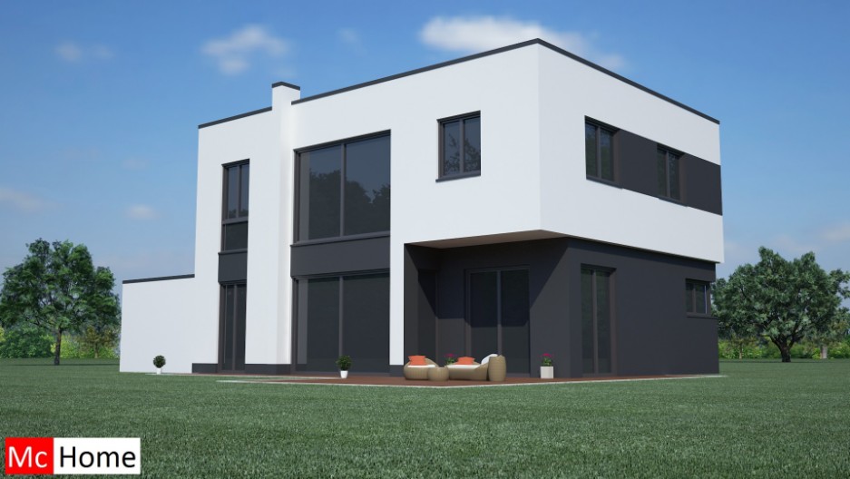Mc-home.nl M16 kubistische moderne woning bouwen in staalframebouw houtskelet traditioneel passiefbouw