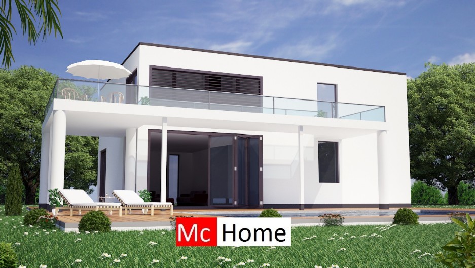 Mc-home.nl M2 moderne woning villa met gevelstuck en hout in staalframebouw