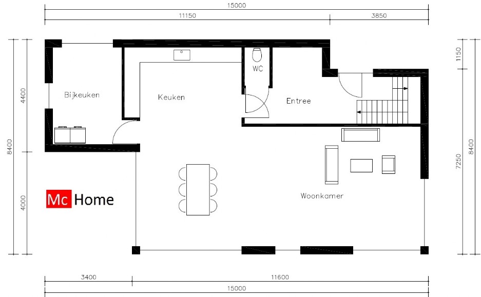 Mc-Home.nl M23 moderne villa met groot dakterras passief aardbevingbestendig en passief gebouwd