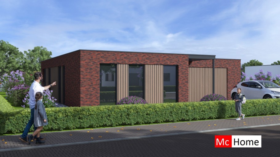 McHome B 196 bungalow met plat dak en terrasoverkapping McHome B 196 bungalow met plat dak en terrasoverkapping