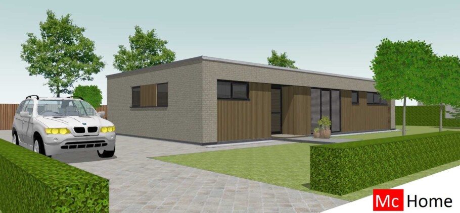 McHome B 198 bungalow plat dak type met 3 slaapkamers staalframebouw Nederland