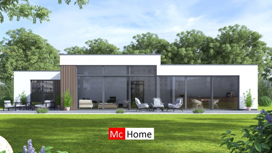 McHome B170 levensloop woning woonkamer verhoogd plafond Staalframebouw Nederland 