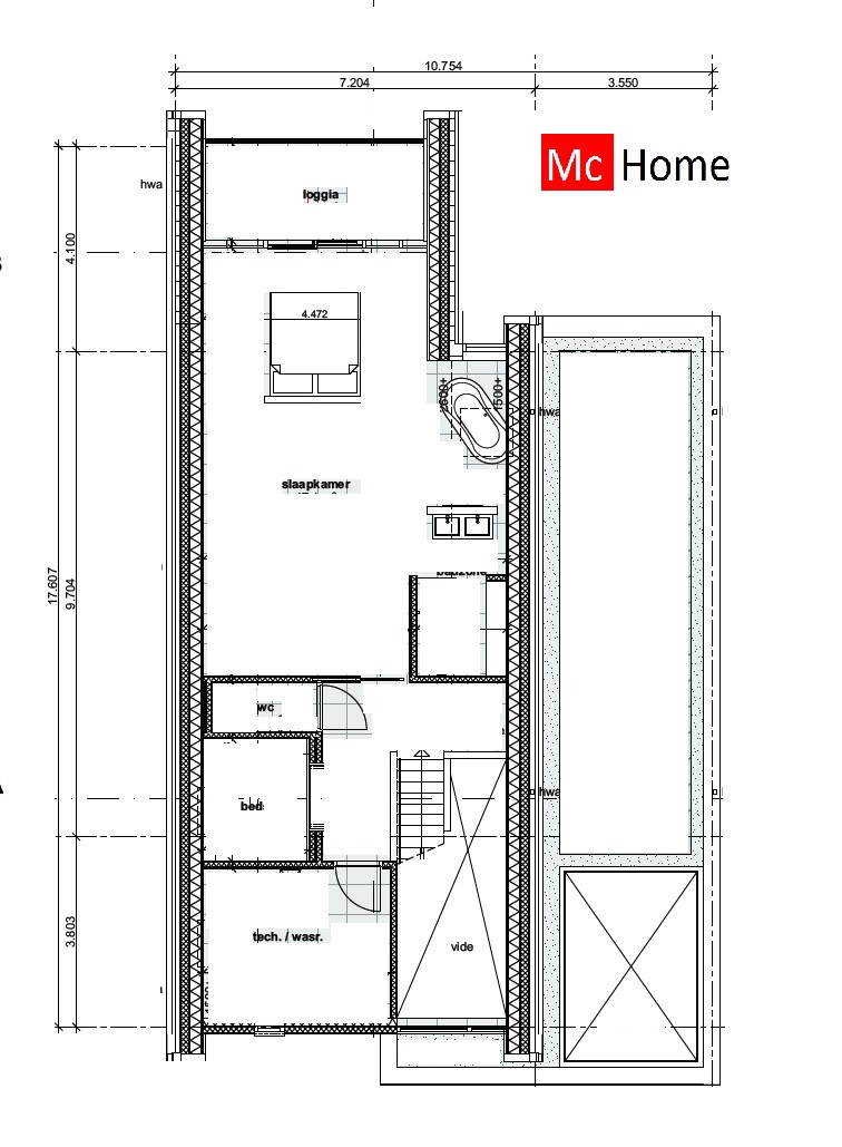 K131 moderne kap inpandig balkon