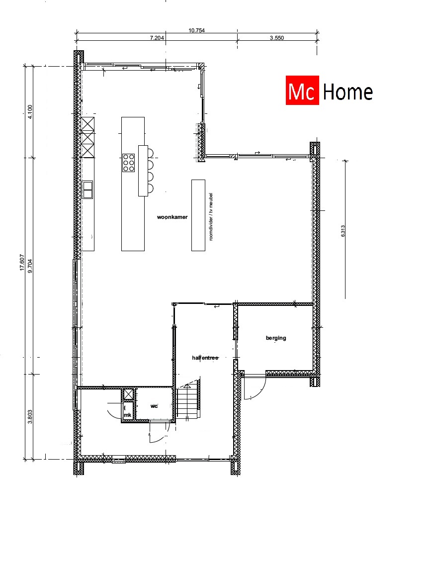 K131 moderne kap inpandig balkon