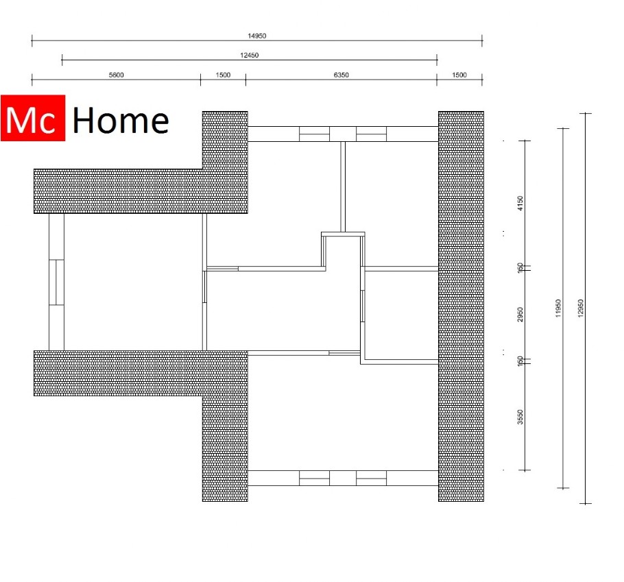 McHome K124 royale woning met zijbeuk prefab bouw STAALFRAMEBOUW Nederland steen uitvoering