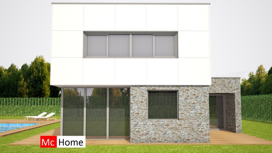 McHome M334 moderne kubistische levensloopbestendige woning gelijkvloers gastenverdieping 